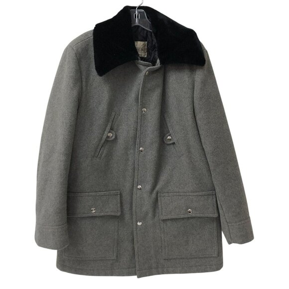 Members Only By Acme Montreal Gray Wool Jacket Black Velvet Collar Men’s READ!!! - Picture 2 of 10